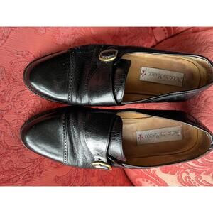 Men's Black Leather Monk Strap Loafers by Paolo De Marco